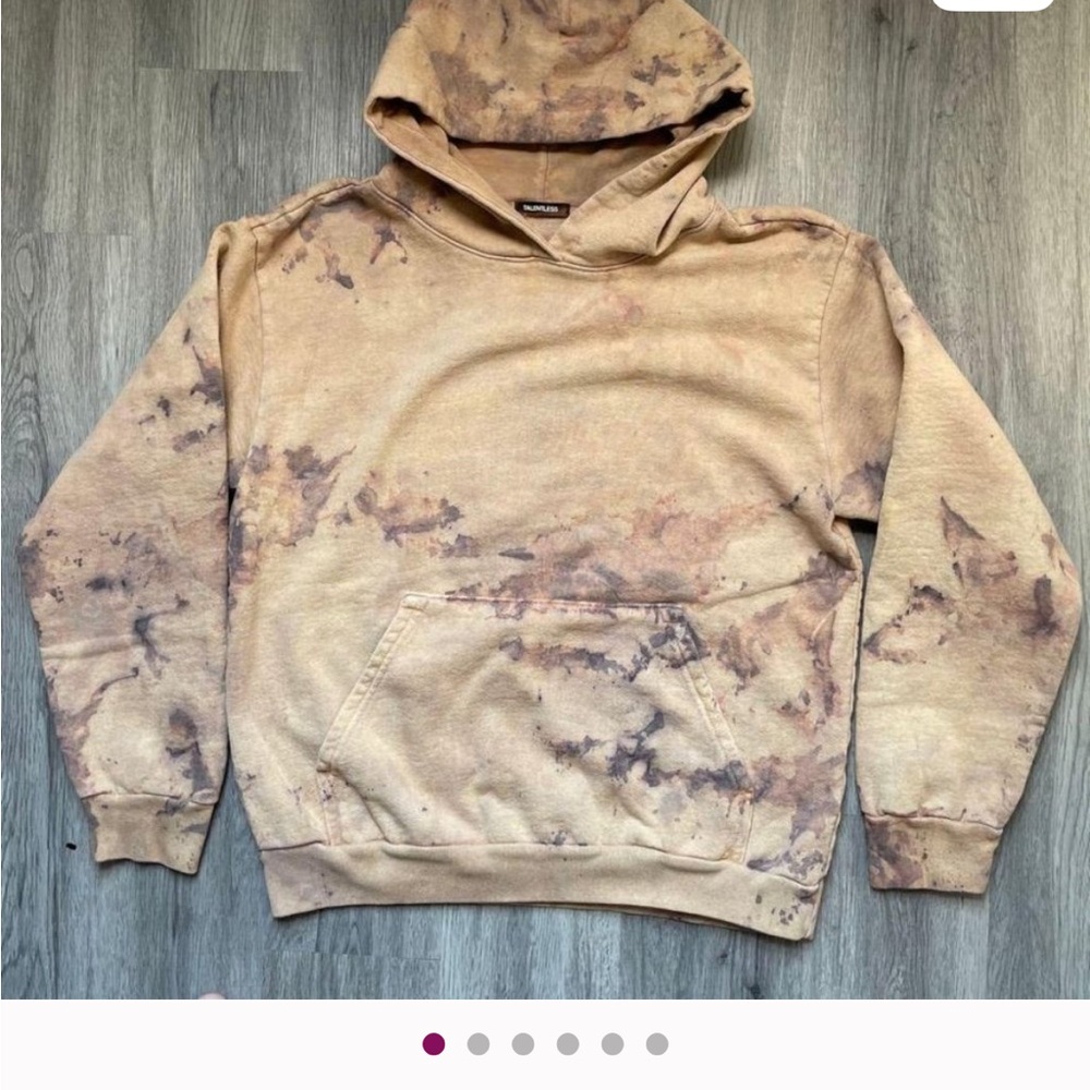 TALENTLESS Tan and Brown Tie-Dye Hoodie
